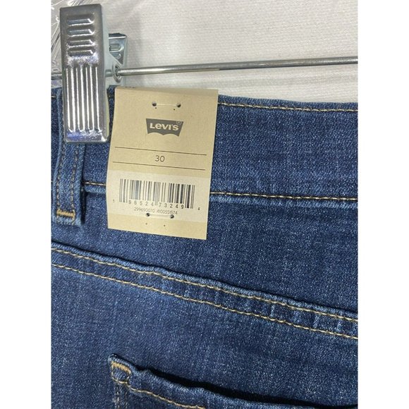 Levi’s Womens Classic Bermuda Short Mid Rise Stretch Fabric Size 10/30 Dark Blue - Picture 9 of 11